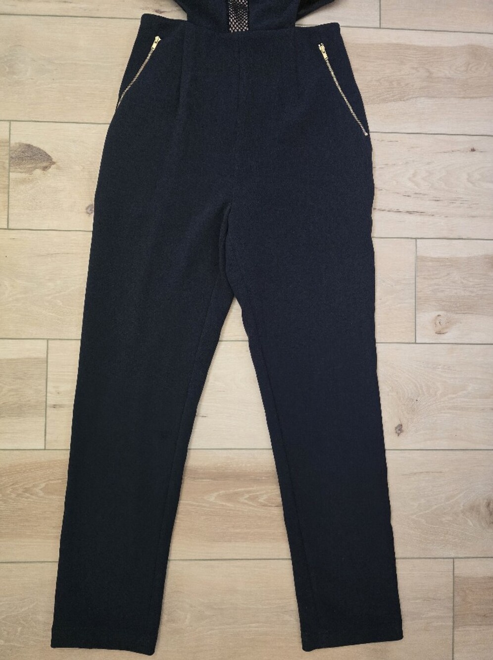 Self-Portrait Navy Chain-Accent Cutout Jumpsuit - Picture 4 of 10